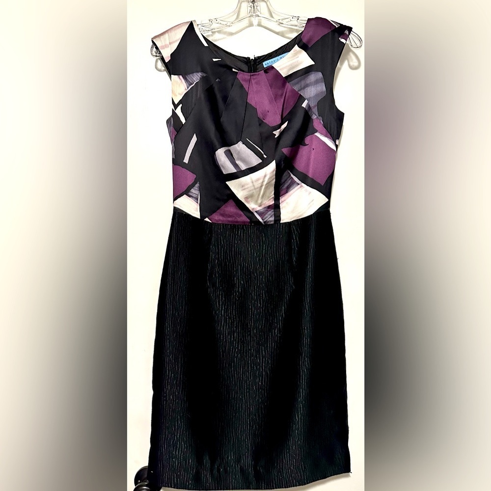 Antonio Melani Black And Purple Business Dress Size 2